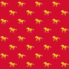 Year Of The Horse Chinese New Year Vector Seamless Pattern