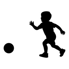 SILHOUETTE OF CHILDREN PLAYING BALL