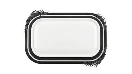 Abstract Rectangular Frame with Black Scribble Accents