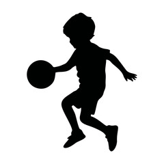 SILHOUETTE OF CHILDREN PLAYING BALL