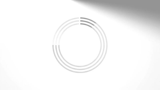 Minimalist white background with three concentric grey arcs forming a circle