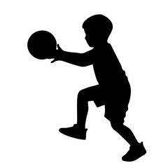 SILHOUETTE OF CHILDREN PLAYING BALL