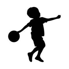 SILHOUETTE OF CHILDREN PLAYING BALL