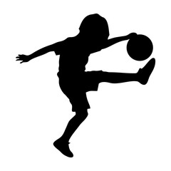 SILHOUETTE OF CHILDREN PLAYING BALL