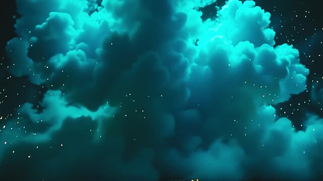 dazzling plume burst teal vapour blast, soar into intricate volute framing amp park background, with gold flashes twisting indiana amp lively, electrify vista astatine twilight.