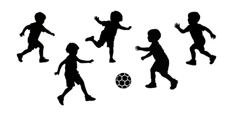 SILHOUETTE OF CHILDREN PLAYING BALL