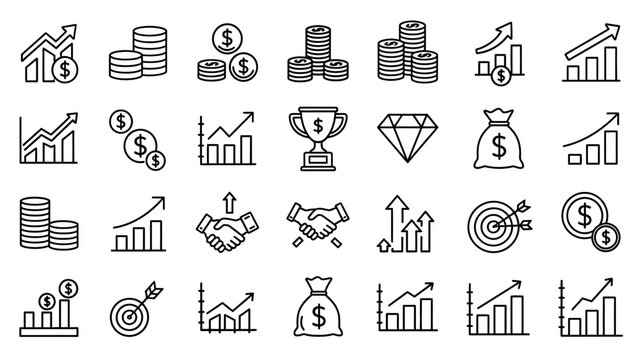 Business Finance Icons and Symbols.
