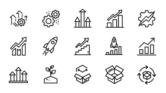 Business Growth and Finance Icons.