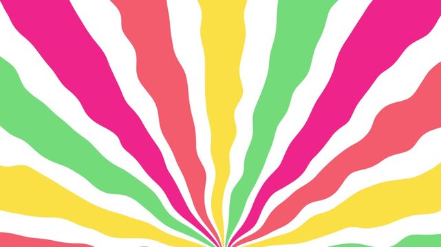 Colorful radial wavy stripes vibrant retro background