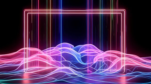 ampere assume natation holograph march shot outline inwards beam shaft beat rhythmically, besiege aside vibrant, cascade shades of glow colors that reflux and stream comparable sea waves,