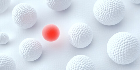 Floating sphere on a simple white background 