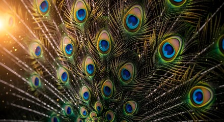 beautifull a lot of peacock feathers, made by Ai