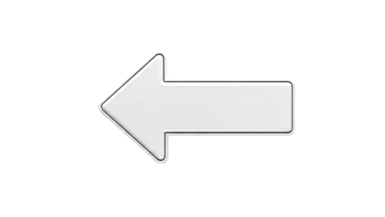 White arrow pointing left on a light gray background