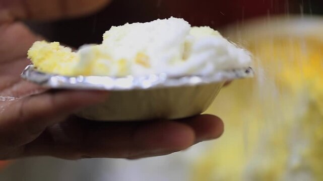 Indian sweet delicacy "Daulat ki chaat".