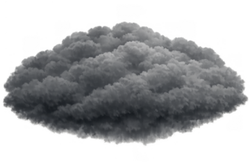 Dark storm cloud forming, bringing rain, bad weather, and atmospheric turbulence, with transparent background