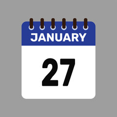Fototapeta premium calendar january 27 icon vector reminder for important deadlines and special events this autumn season