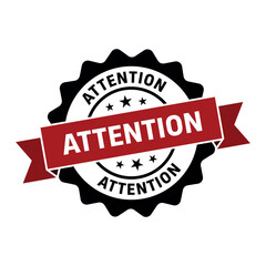 Obraz premium Attention Stamp, Attention Grunge Round Sign