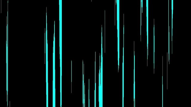 Cyan vertical anime-style speed lines fall down the screen like rain, a powerful overlay for expressing speed, action, or intense emotion