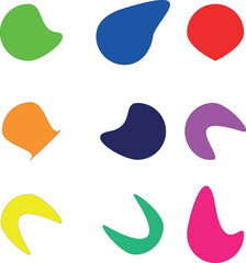 Abstract blob shapes colorful organic forms grid art vector