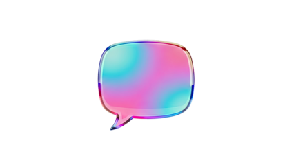 Glassy Speech Bubble with Gradient Colors