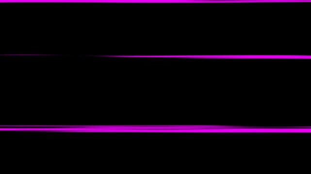 Horizontal magenta anime-style speed lines with a glitchy VHS texture streak across the screen, a perfect overlay for retro or sci-fi projects