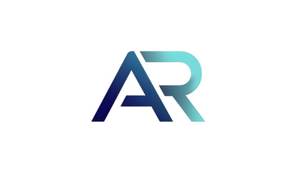 Minimalist blue and cyan gradient logo with the letters A and R merged together