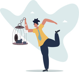 Break free, quit exhausted day job to start new business, escape for freedom,life and employment of people.