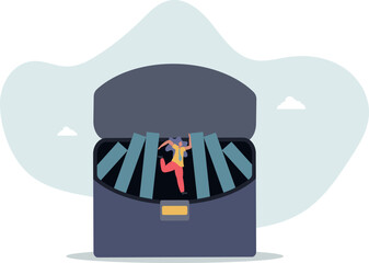 Businesswoman stops schedule decline. Concept of work and crisis prevention.