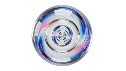Abstract Swirl Orb with Blue and Pink Colors