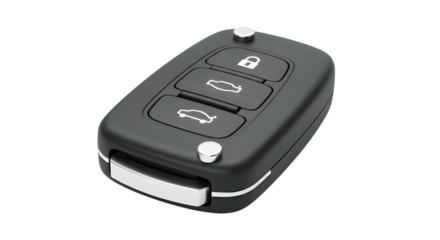 Black Car Remote Key Fob Product Shot isolated PNG with Transparent Background