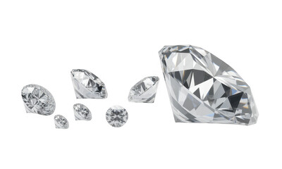 Diamonds gemstones luxury wealth isolated on a transparent background