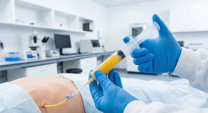 Manual Aspiration of Pleural Fluid for Laboratory Analysis.