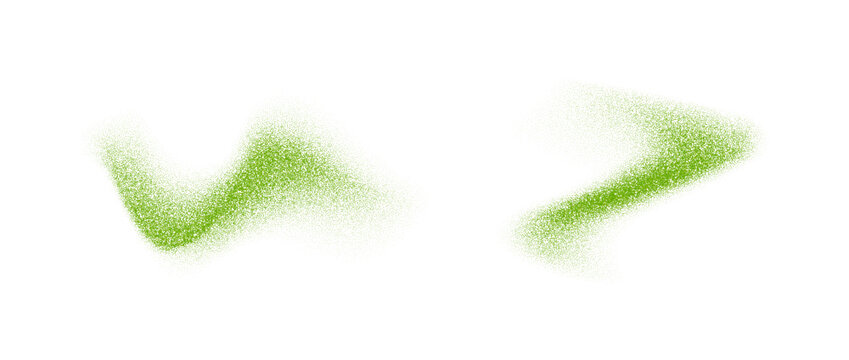 Matcha powder splashes. Greed tea leaves particles bursts. Herbal dust sand textured piles. Flying dry flakes scattered on surface. Asian natural drink beverage ingredient explosion. Vector