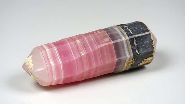 corundum. A rough, barrel-shaped corundum crystal specimen with natural striations. STEM education sheets, lab safety posters, designed for STEM education and laboratory safety posters.