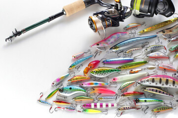 海釣りのルアーフィッシングに使うルアーの集合写真