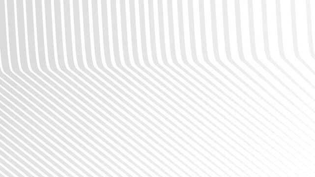 Abstract geometric background with flowing white and gray stripes creating a sense of depth and movement. Modern digital with