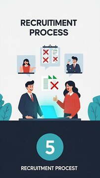 Recruitment Process Animated Infographic with Business People Icons
