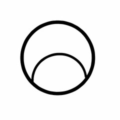 A minimalist vector graphic of overlapping circles in black and white