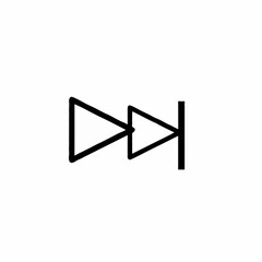 A minimalist vector graphic of a play button icon