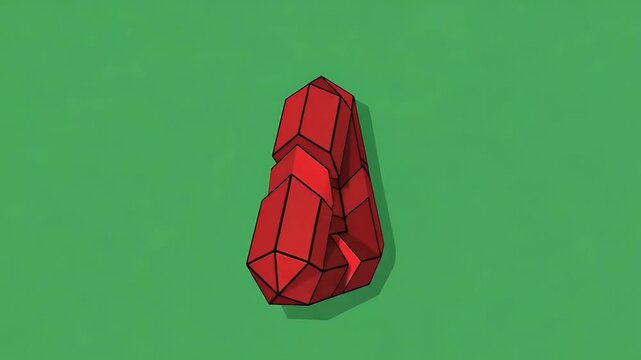 Red Impossible Triangle Animation Simple Green Background Loop