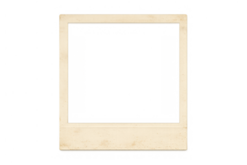 Vintage instant film plastic camera empty frame with aged border developing personal memories and old retro times on transparent background