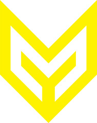 Abstract Y M letter logo with modern geometric design