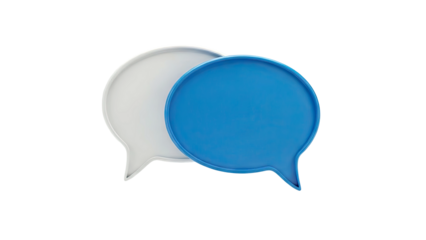 Two Speech Bubbles, Blue and Gray
