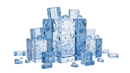 Melting Ice Cubes with Bubbles