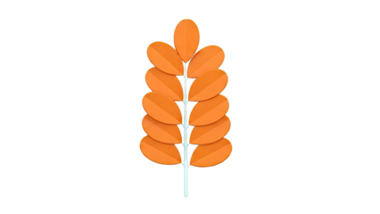 Stylized Orange Leaf Branch