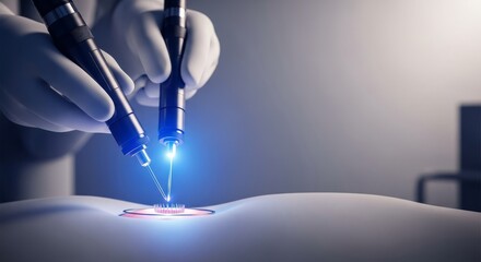 Depicting precise instrument control using sophisticated technology in a sterile operating environment, boosting medical professional assurance, high tech, instrument, robotics