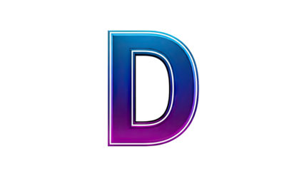 3D Letter D with Blue and Purple Gradient