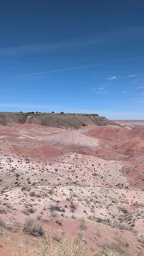 Panning across the Painted Desert in Arizona, USA