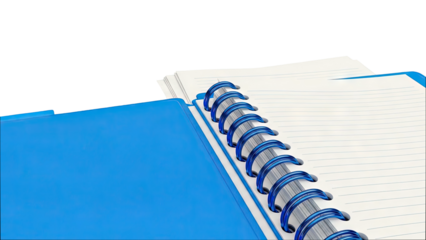 Blue Spiral Notebook Open to Lined Pages