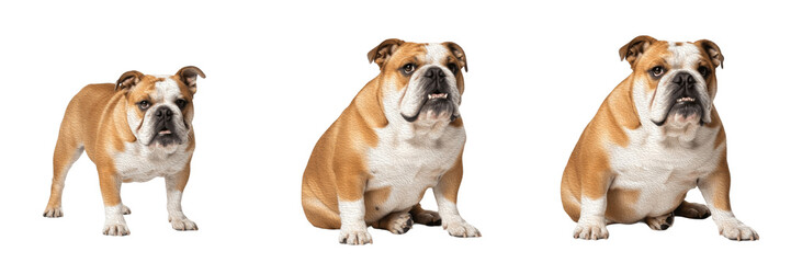 English Bulldog Dog Isolated on White Background, British Bulldog Studio Shot, Bouledogue Anglais, इंगलिश बुलडॉग, Grumpy Face Purebred Cutout, Wrinkled Breed Portrait, Heavy Set Dog, Pet Image.
